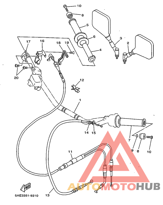 Steering handle. cable