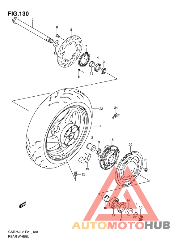 Rear wheel complete assy