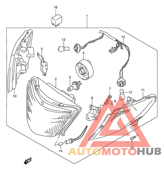 Front combination lamp