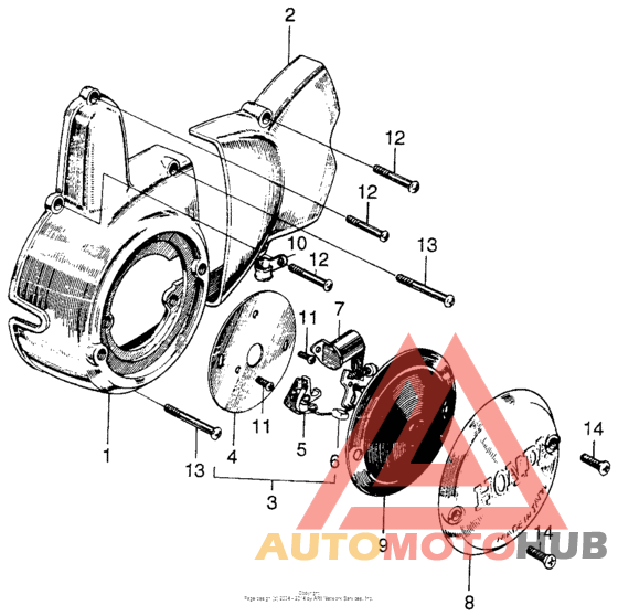 Left crankcase cover + points