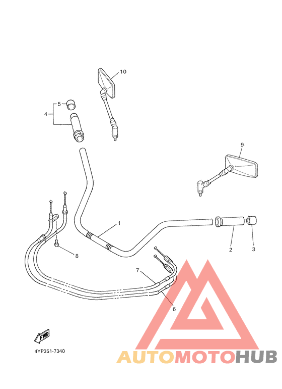 Steering handle. cable