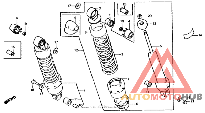 Rear shock absorber y-