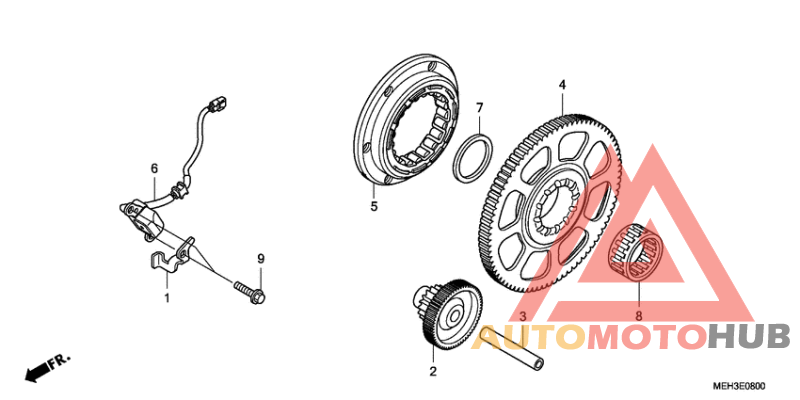 Pulse generator/starting clutch