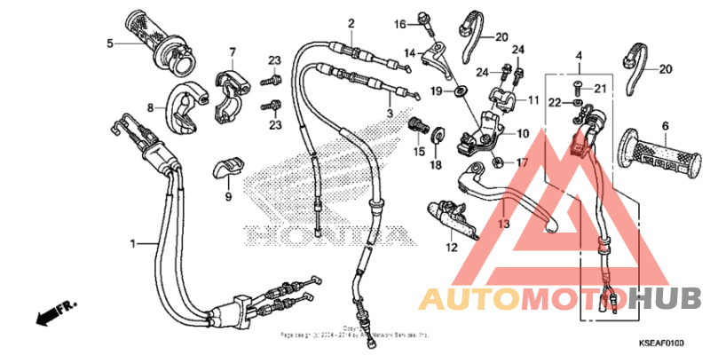 Handle lever + switch + cable