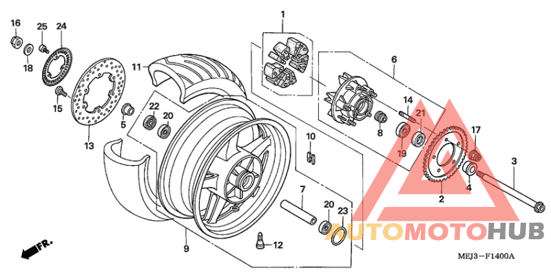 Rear wheel complete assy