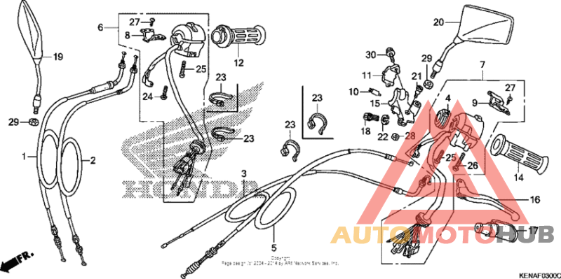 Handle lever + switch + cable