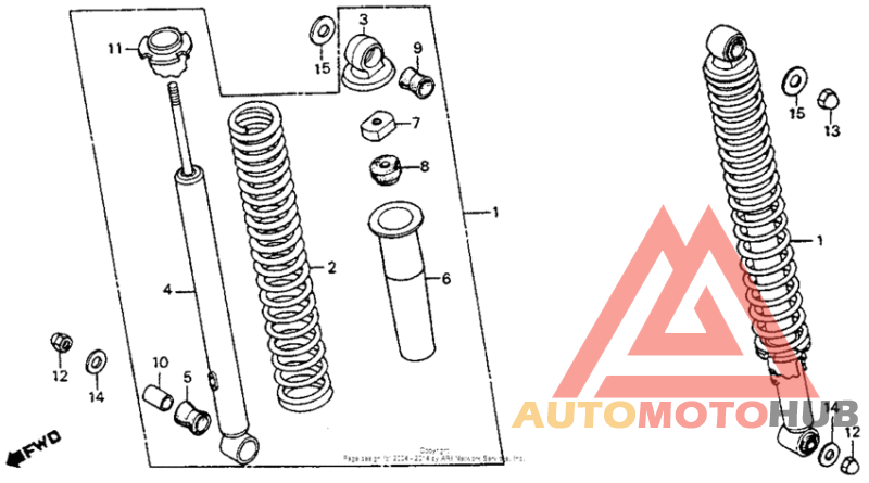 Rear shock absorber 77-79