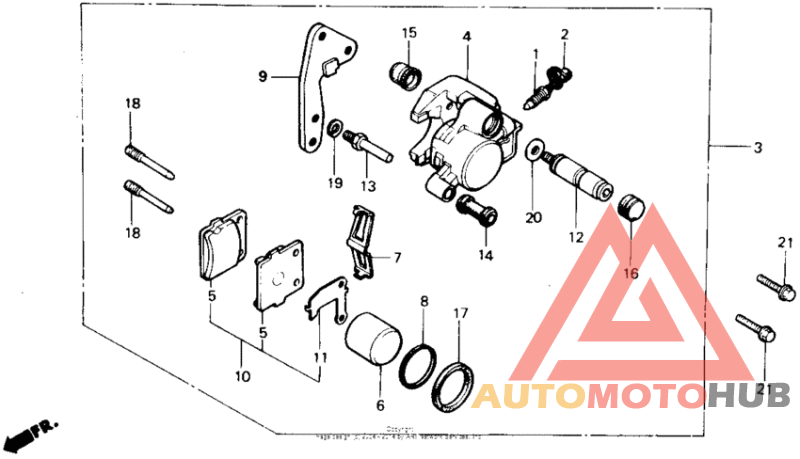 Fr.brake caliper 86-89
