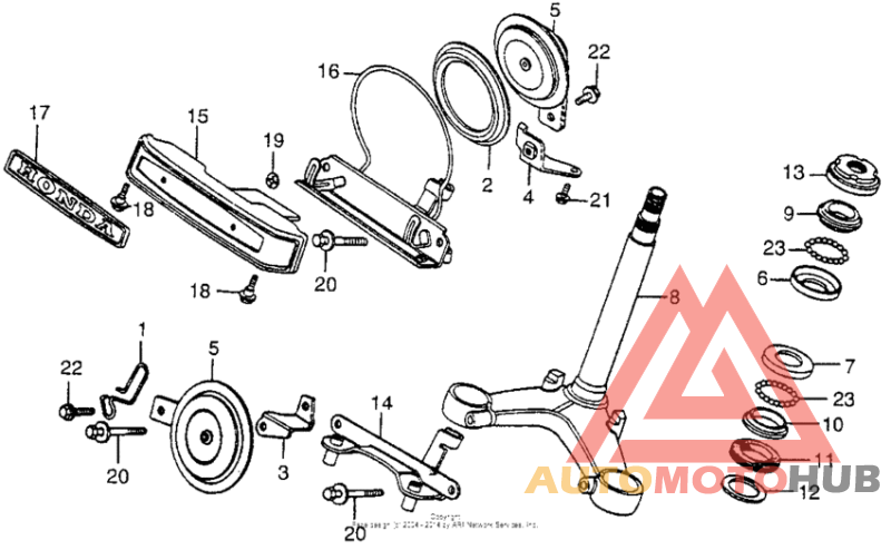 Steering stem + horn
