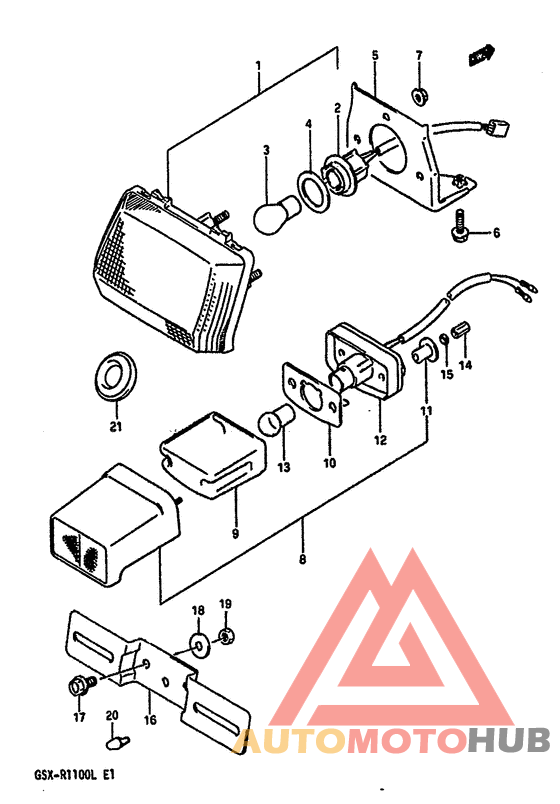Tail lamp-license lamp