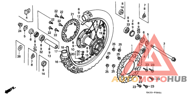 Rear wheel complete assy