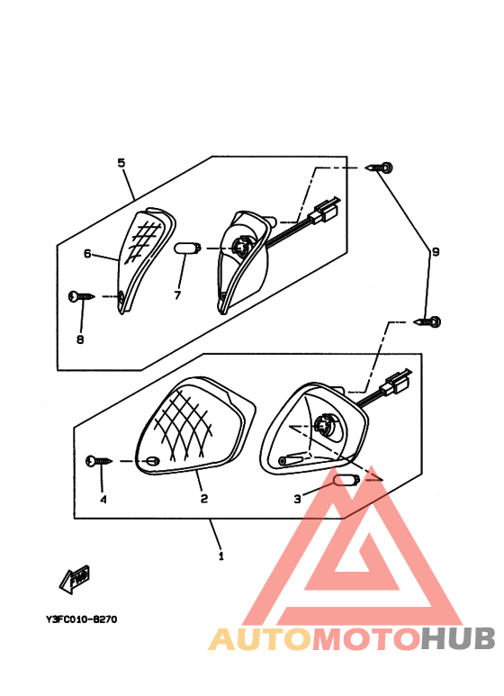 Rear flasher light assy