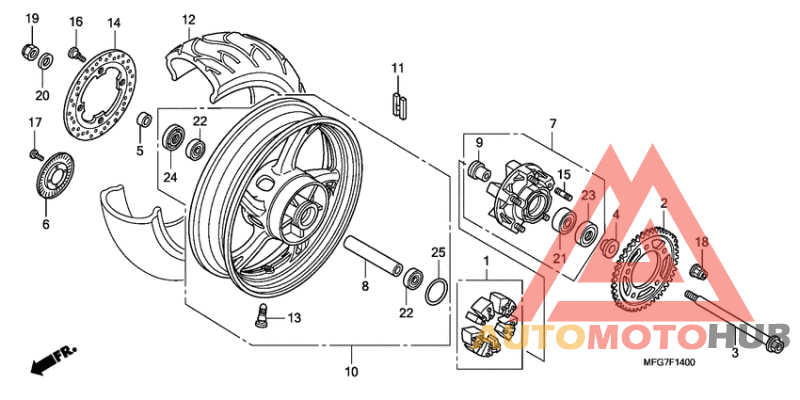 Rear wheel complete assy