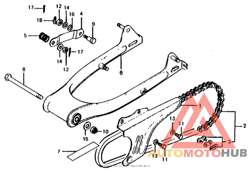 Swingarm + chain case