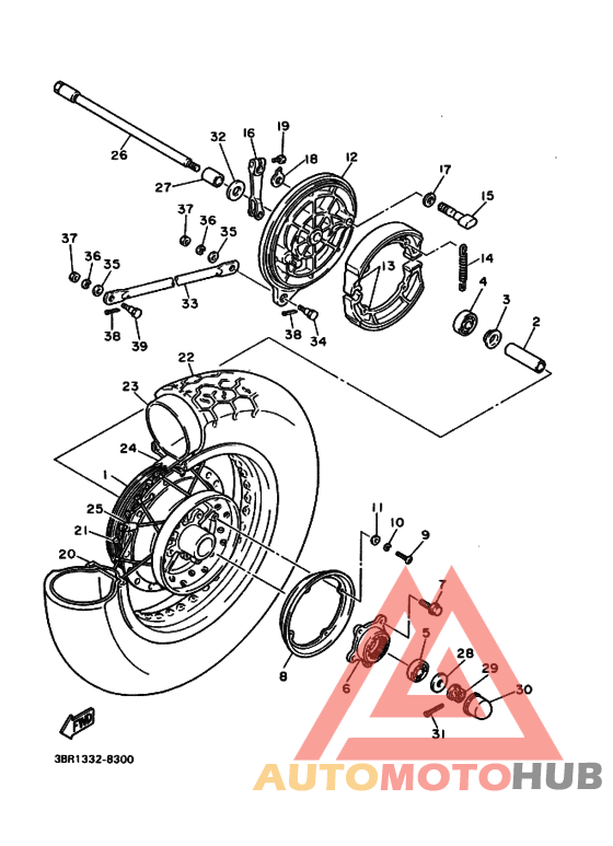 Rear wheel complete assy