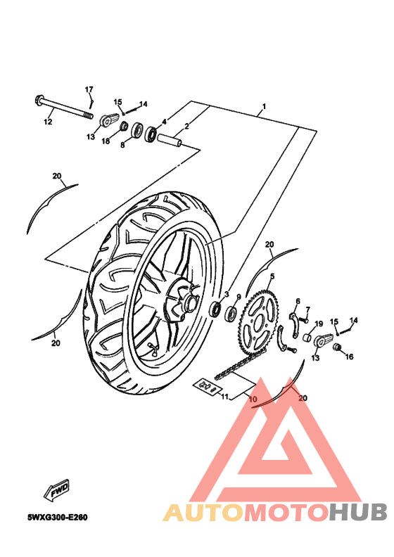 Rear wheel complete assy