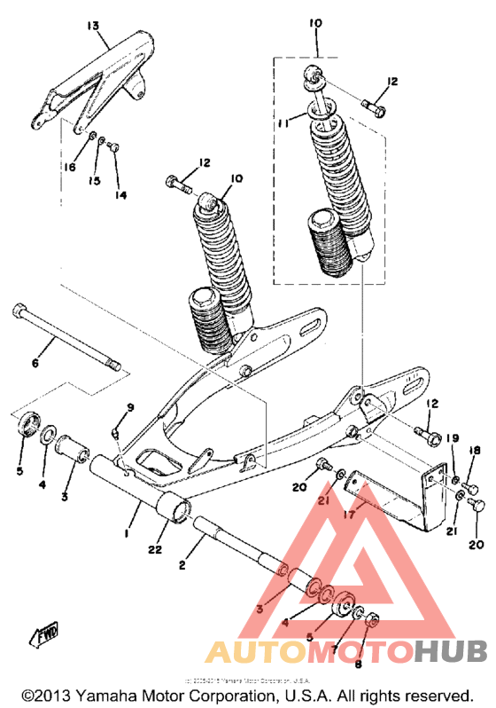 Swing arm-rear shocks-chain case