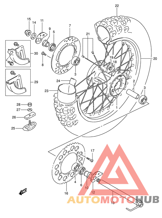 Rear wheel complete assy