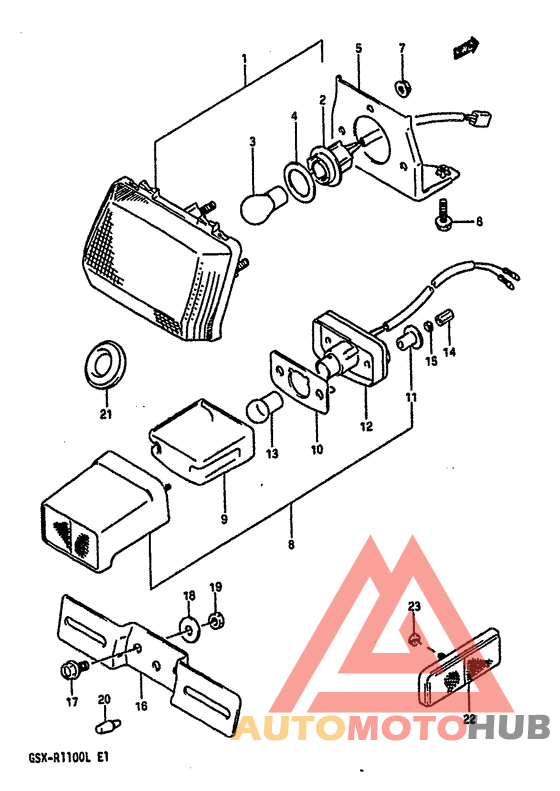 Tail lamp-license lamp