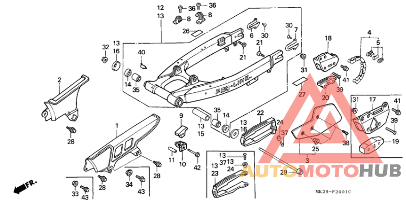 Rear fork/chain case