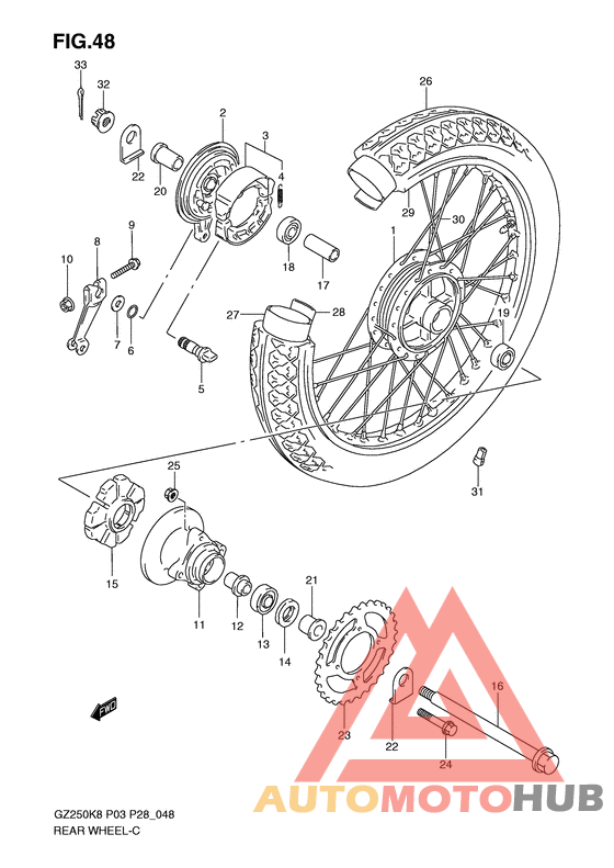 Rear wheel complete assy