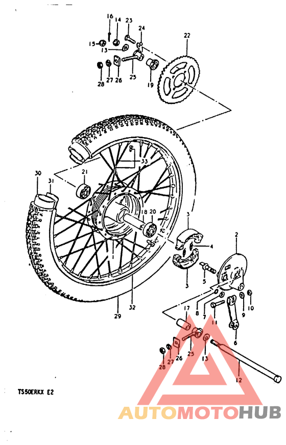 Rear wheel complete assy