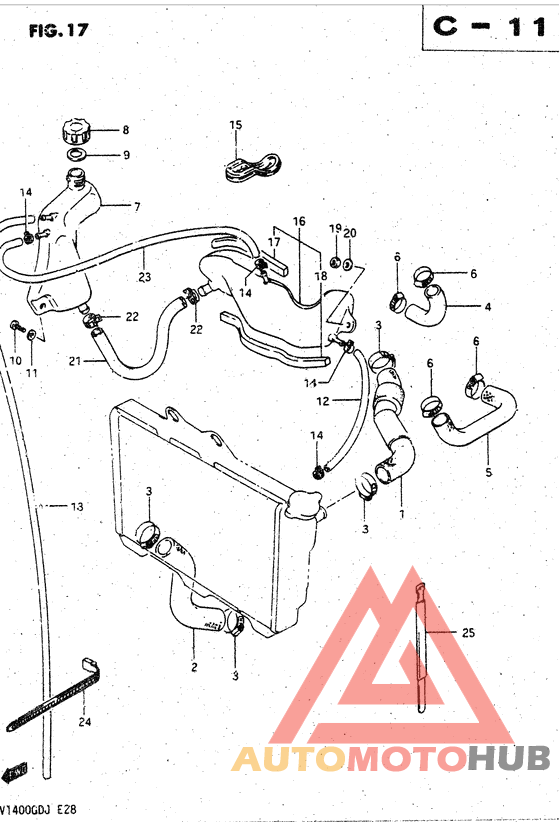 Radiator hose - reserve tank