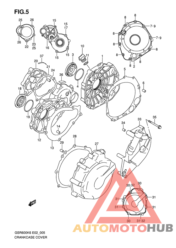 Crankcase cover ass`y  (v