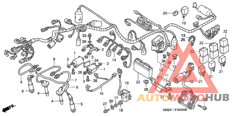 Wire harness/ignition coi l