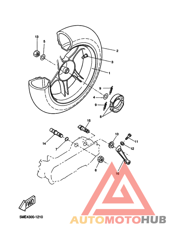 Rear wheel complete assy
