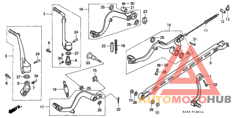 Change pedal/brake pedal/ kick starter arm