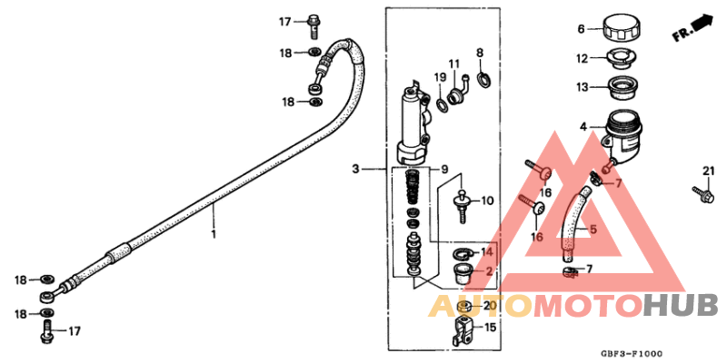 Rr. brake master cylinder