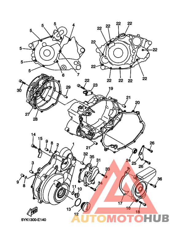 Crankcase cover ass`y  (v