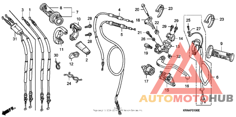Handle lever + switch + cable