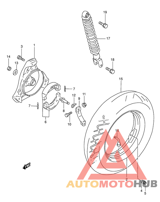 Rear wheel complete assy
