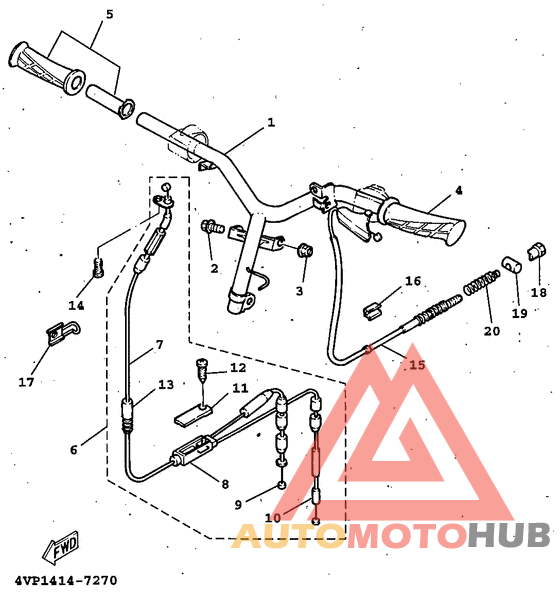 Steering handle. cable