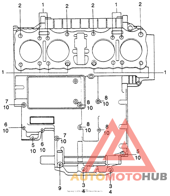 Bolt + washer (upper crankcase)