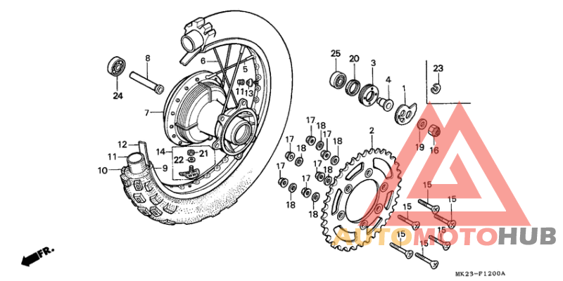 Rear wheel complete assy