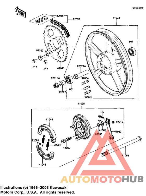 Rear wheel/hub/brake/chain