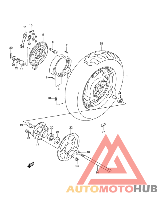 Rear wheel complete assy