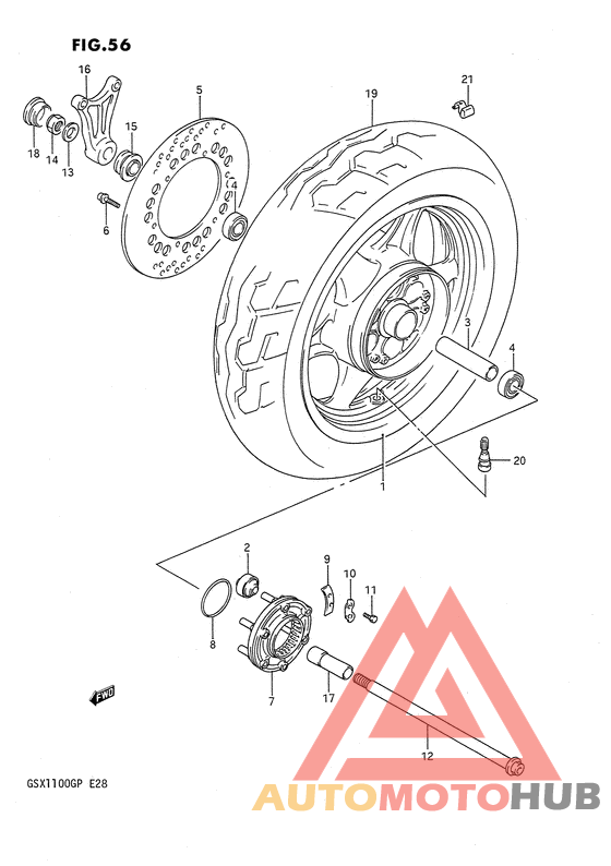 Rear wheel complete assy