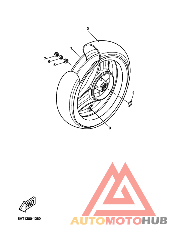 Rear wheel complete assy