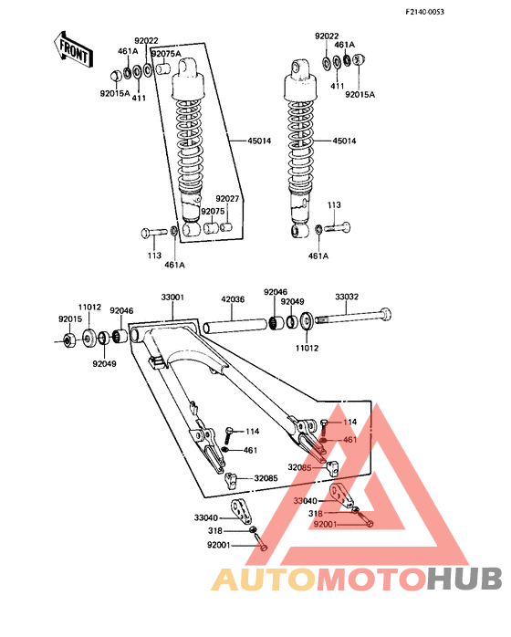 Swing arm/shock absorbers