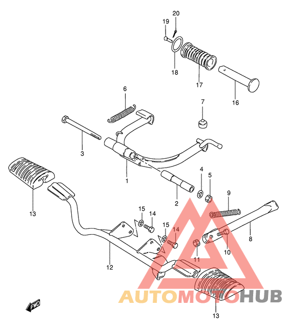 Center stand - footrest