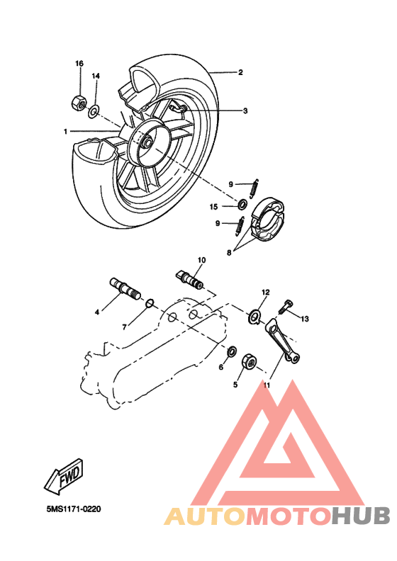 Rear wheel complete assy