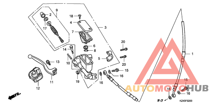 Fr. brake master cylinder