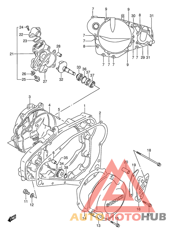 Crankcase cover ass`y  (v