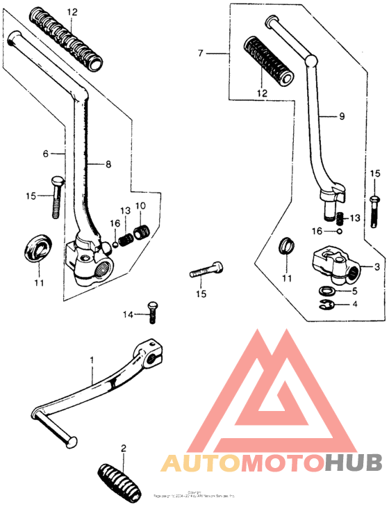 Shift pedal + kick starter arm