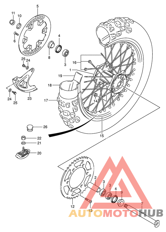 Rear wheel complete assy