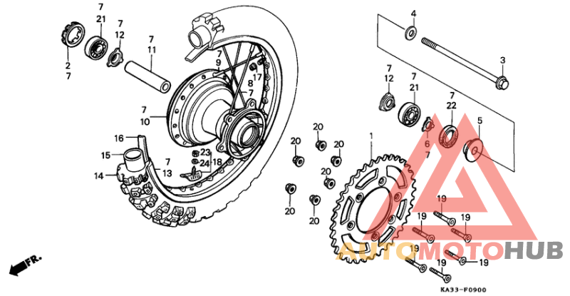 Rear wheel complete assy